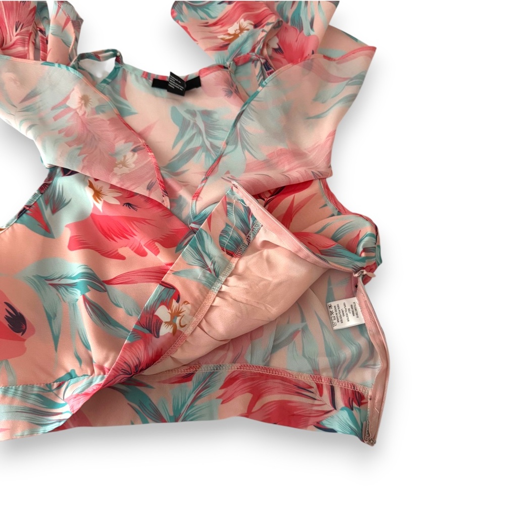 FOREVER 21 Tropical Floral Off-Shoulder Cropped Top S - Picture 4 of 6